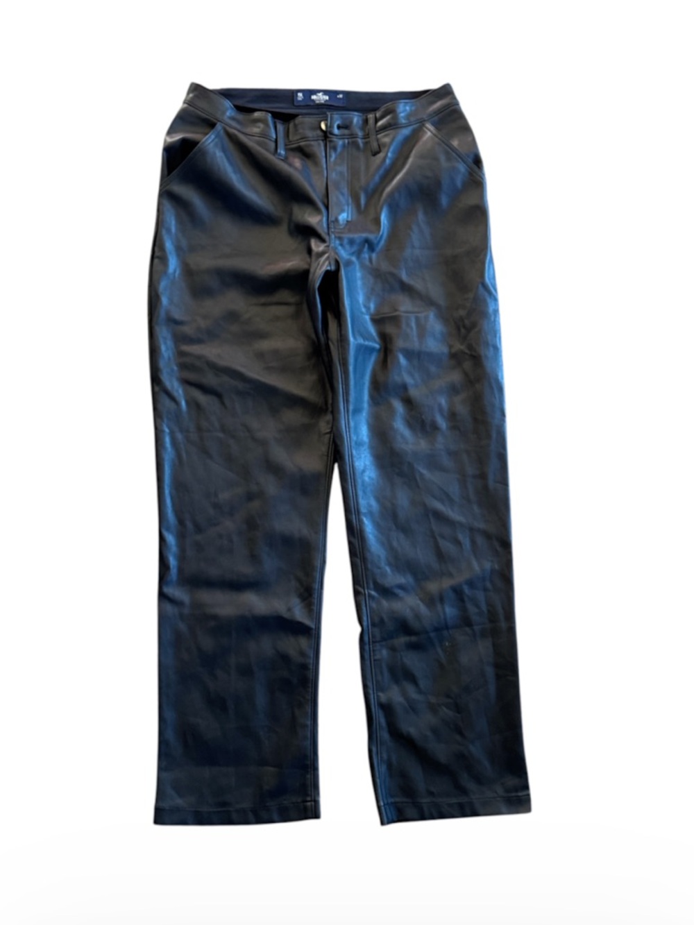 Hollister Faux Leather High Rise Wide Leg Pants 15L W32 Y2K